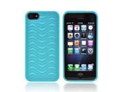 OEM Odoyo Shark Skin Collection Apple Iphone 5 Anti-slip Plastic Cover W/ Screen Protector Film Guard - Teal