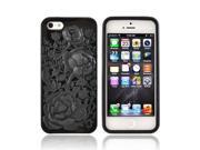 Apple Iphone 5 Crystal Rubbery Soft Silicone Skin Case - Black Roses