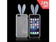 Apple Iphone 5 Crystal Rubbery Soft Silicone Skin Case W/ Bunny Ears - Clear