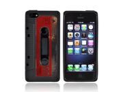 Black Cassette Apple Iphone 5 Crystal Rubbery Soft Silicone Skin Case