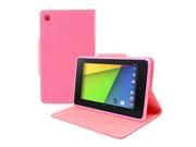 Pink CellTo PU Leather Wallet Case & Magnetic Closure for Google Nexus 7 2