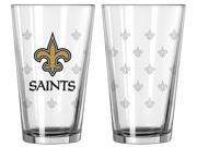 New Orleans Saints Satin Etch Pint Glass Set