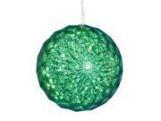 Green LED Lighted Hanging Christmas Crystal Sphere Ball Outdoor Decoration 6