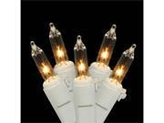 Set of 50 Clear Mini Christmas Lights - White Wire