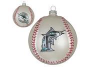 Florida Marlins Glass Baseball OrnamentsItem #31933Officially licensed merchandiseDeck the halls and decorate your tree while showcasing your team pride!Each ornament is hand-painted and features your favorite team's official colors and logoFully dimensionalEach ornament comes with a silver metal hangerDimensions: 3WMaterial(s): glass/metalPack includes 2 of the ornament shown Type: Ornaments