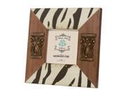 Pack Of 2 Zebra Print With Copper Medallions Picture Frames 8.25"