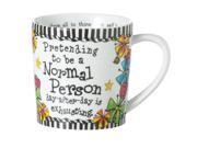 Pack Of 4 "pretending To Be Normal" Zany Ceramic Mugs