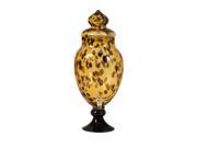 19" Zela Leopard Print Decorative Glass Drink Dispenser