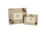 Set Of 2 Vintage Style Embroidered Bird And Butterfly Photo Picture Frames