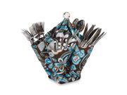 12" Fashionable 4-pocket Fabric Utensil & Condiment Caddy - Brown Floral