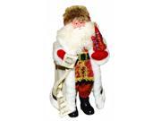 15" Russian Santa Claus Christmas Figure With Replica Kremlim And List Of Names