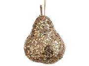 4.5 Sugared Fruit Gold Sequin Pear Christmas Ornament