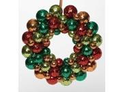 2 Holiday Pop Green, Red and Gold Sequin Christmas Ball Ornament Wreath 14