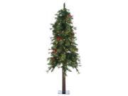 5' Pre-lit Alberta Alpine Christmas Tree With Pinecones & Berries - Clear Lights