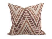22" Gujarat Embroidered Chevron Linen Square Throw Pillow With Down Insert