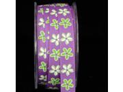 Set Of 2 Rolls- Inga's County Flowers Grosgrain- Purple 27 Yards