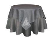 UPC 762152848915 product image for Pack of 2 Silver and White Christmas Tree Square Holiday Tablecloth Table Topper | upcitemdb.com