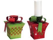 UPC 762152342697 product image for Pack of 6 Christmas Brites Red and Green Present Pillar Candle Holders 8.75