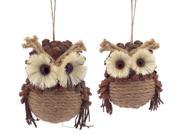 Set of 2 Country Cabin Jute and Pine Cone Woodland Forest 