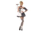 Womens Black White Le Belle Harlequin Party Adult Halloween Costume Dress