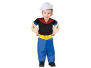 Popeye Toddler Costume Toddler-2T Theme: Military Gender: Male Size: 2T Age: Toddler Occasion: Halloween Color: As Shown Material: Shirt - 100% Woven Polyester Care Instructions: Small, Large