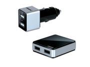 i.Sound Dual USB Wall and Car Charger for iPhone iPod and most USB devices