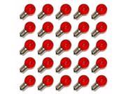 Sival 81006 G30 Intermediate Screw Base Red LED 25 Pack Christmas Light Bulbs