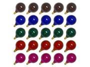 Sival 70122 G50 Candelabra Screw Base Satin Multi Color 25 Pack Christmas Light Bulbs