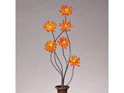 Gerson 37897 31 Amber Acrylic Chrysanthemum Battery Operated LED Lighted Branch with Timer 6 Warm White Lights