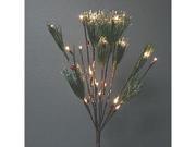 Gerson 97464 39 Frosted Nordic Pine with Red Berries Battery Operated LED Lighted Branch with Timer 30 Lights