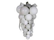 Vickerman 24200 - 24" White Glaze Glitter Matte Grape Cluster Ornament