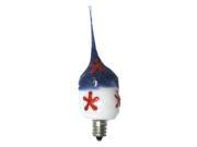 Vickie Jean s Creations 0140904 Blue Top Americana Bulb with Red Stars Silicone Candelabra Screw Base Light Bulb