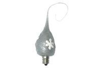 Vickie Jean s Creations 014410 Silver Shimmer Snowflake Soft Tipped Silicone Candelabra Screw Base Light Bulb