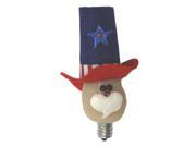 Vickie Jean s Creations 0140910 Primitive Uncle Sam Soft Tipped Silicone Candelabra Screw Base Light Bulb