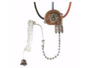 Westinghouse 22324 Nickel 3 Way Canopy Switch with Pull Chain