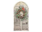 Ohio Wholesale 46857 24 3 4 x 13 x 3 4 Christmas Wreath Shutter Battery Operated LED Lighted Canvas with Timer Batteries Not Included
