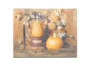 Kennedy s Country Collection 72603 16 x 12 x 1 Pumpkin Spice Battery Operated LED Lighted Canvas with Timer Batteries Not Included