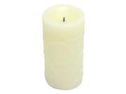 Gerson 42963 3 x 6 Bisque Spiral Mosaic Vanilla Scent Straight Edge Battery Operated Full Candle Glow LED Wax Candle Light with Timer