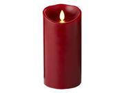 Luminara 00404 3.5 x 7 Red Cinnamon Scent Wavy Edge Realistic Flame Battery Operated LED Wax Candle Light with Timer
