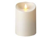 Luminara 00416 3.75 x 5 Ivory Unscented Wavy Edge Realistic Flame Outdoor Battery Operated LED Resin Plastic Candle Light with Timer