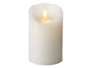 Luminara 00496 3 x 4 White Unscented Wavy Edge Realistic Flame LED Wax Candle Light with Timer