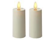 Luminara 02020 1.75 x 3 Ivory Unscented Votive Wavy Edge Realistic Flame Battery Operated LED Plastic Candle Light with Timer 2 pack