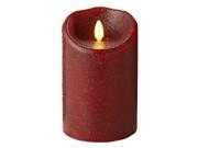 Luminara 02119 3.5 x 5 Country Rio Red Unscented Wavy Edge Realistic Flame Battery Operated LED Wax Candle Light with Timer