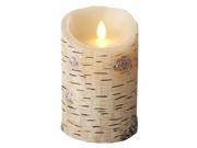 Luminara 02164 3.5 x 5 Birch Unscented Wavy Edge Battery Operated Realistic Flame LED Wax Candle Light with Timer