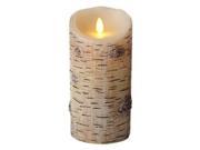 Luminara 02169 3.5 x 7 Birch Unscented Wavy Edge Battery Operated Realistic Flame LED Wax Candle Light with Timer