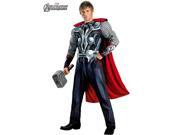 Call down the lightning as the God of Thunder with this officially licensed Mens Classic Muscle Avengers Thor Costume! No muscles required for this one, as the jumpsuit already has them on the chest and arms in a perfect recreation of the Avengers movie look! Thor's position in The Avengers is especially awkward because of his personal connection to Loki, his adopted brother and the film's antagonist