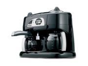 Type: CoffeeMaker & Espresso Combo Removable Water Tank: Yes Frother: Yes Timer: Yes Features: All-in-one machine can brew coffee and espresso simultaneously  Perfect cappuccino and latte with the frother  Convenient programmable digital timer  Choose the strength of espresso and coffee with the flavor dial  Adjustable steam emission for espresso or cappuccino  Durable and long lasting permanent gold-tone filter  Drip interrupt  10-cup carafe capacity  Easy to fill with removable water tank  Eliminate impurities for the best tasting coffee with water filtration Parts: 1 year limited Labor: 1 year limited