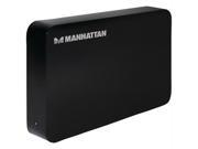 Manhattan SuperSpeed USB SATA 3.5 Drive Enclosure Black Fits standard 3.5 SATA drives with easy quick installation includes rear mount power switch an