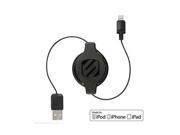 SCOSCHE I2R Strikeline Pro Retractable Charge and Sync Cable for Lightning Devices Retail Packaging Black