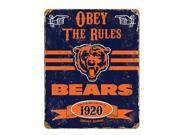 Party Animal Bears Vintage Metal Sign 1 Each Obey The Rules Print Message 11.5 Width x 14.5 Height Rectangular Shape Heavy Duty Embossed Lettering